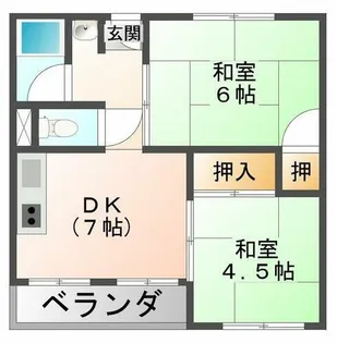 多聞台マンション【1階】の間取り