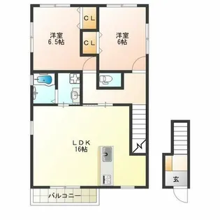 グランディール山手【2階】の間取り