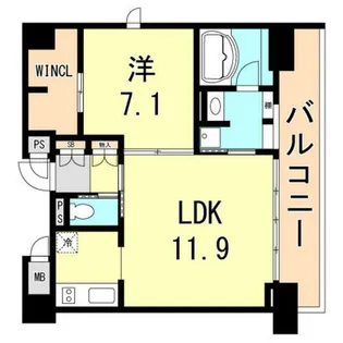 レジディア神戸元町【14階】の間取り