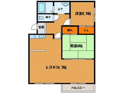 ハーベストⅠ【103号室】の間取り