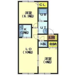 グレイス中道【203号室】の間取り