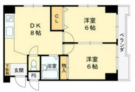 シティコート東扇町【4階】の間取り