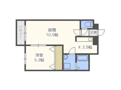 フェリース豊平【4階】の間取り