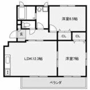 Prim Rose【201号室】の間取り