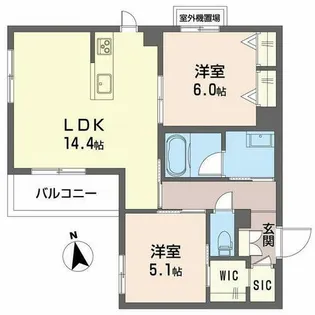 プレミアス鳳Ⅱ【2階】の間取り