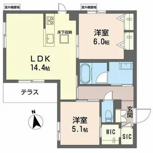 プレミアス鳳Ⅱ【1階】の間取り