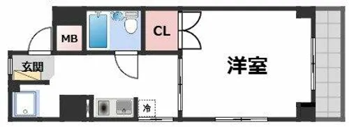 嵜本レジデンス難波南Ⅱ【5階】の間取り