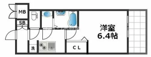 エステムコート四天王寺夕陽丘Ⅱ【3階】の間取り