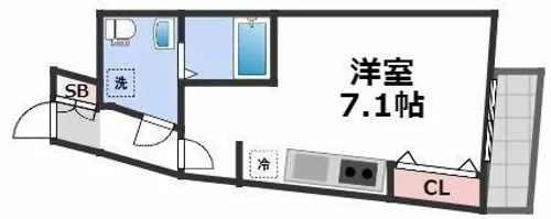 AFFLUENCE難波【10階】の間取り