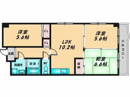 センターロイヤル【8階】の間取り