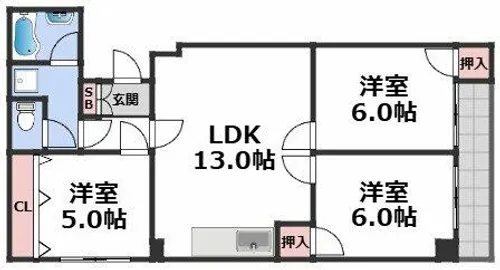 ロイヤル丸文Ⅱ【8階】の間取り