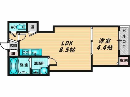 GRANDIR河内花園【2階】の間取り
