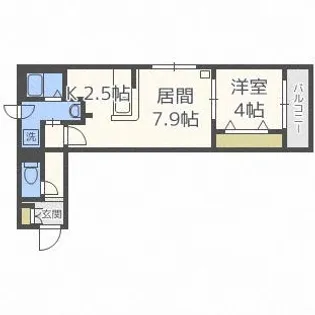 フェリス本通14B【2階】の間取り
