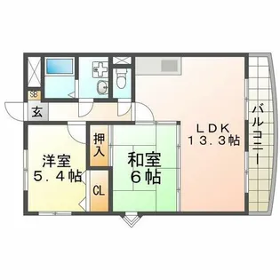 エスポワール南清水【1階】の間取り