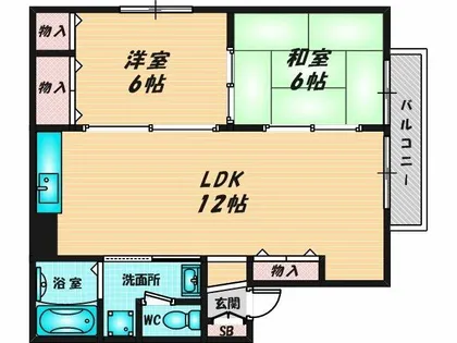 ガーデンハイツ若江東【1階】の間取り