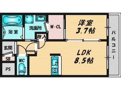 プレサンスNEO長堂アウローラ【3階】の間取り