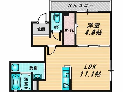 ボンスヴニール【1階】の間取り