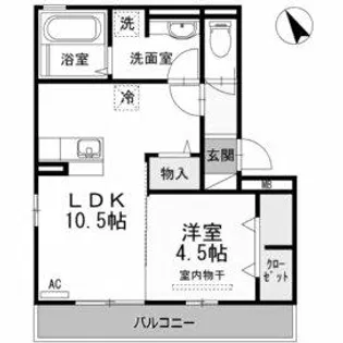 エスポワール祇園B【3階】の間取り