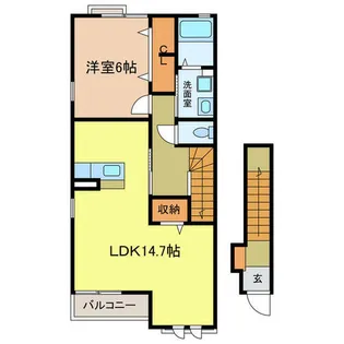 エレガント茱萸木【201号室】の間取り