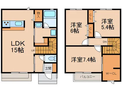 愛知県小牧市大字上末【テラスハウス】の間取り