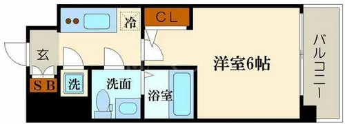 エスリード弁天町ベイコート【6階】の間取り