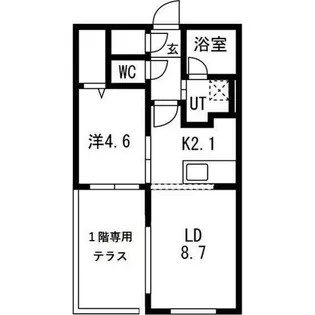1LDKの間取り画像