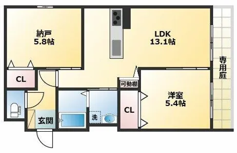 グレースメゾン背戸口【1階】の間取り