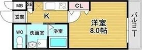 リアコート北田辺Ⅱ【3階】の間取り