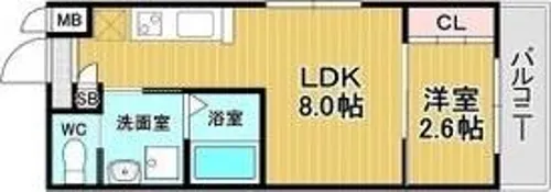 リアコート北田辺Ⅱ【3階】の間取り