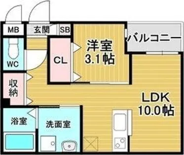 リアコート北田辺Ⅱ【3階】の間取り