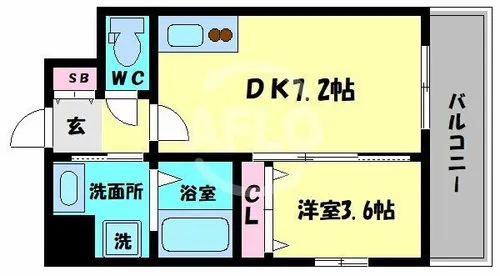 アンフィニ19阿倍野昭和町【3階】の間取り
