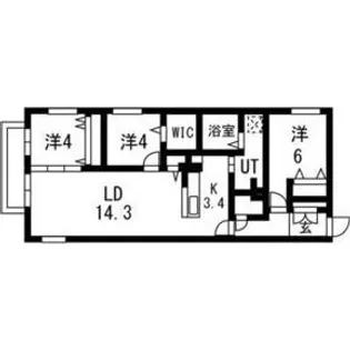 アルファスクエア円山北2条【203号室】の間取り
