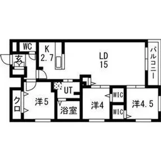 アルファスクエア円山北2条【2階】の間取り