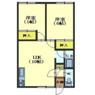 菊地アパート【2-D号室】の間取り