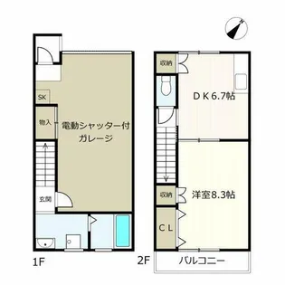 Gハウス桜町【A号室】の間取り