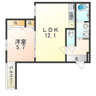 大阪府高石市高師浜3丁目【アパート】の間取り