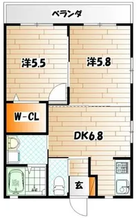 メゾンSuzu【102号室】の間取り