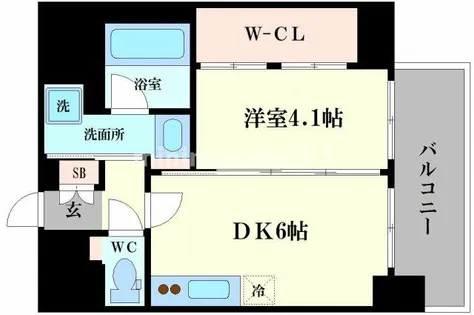 エステムコート難波Ⅵエント【11階】の間取り