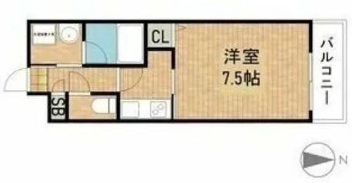 グランシス難波西【7階】の間取り