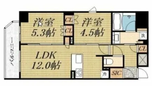 ソルティア大手前【9階】の間取り