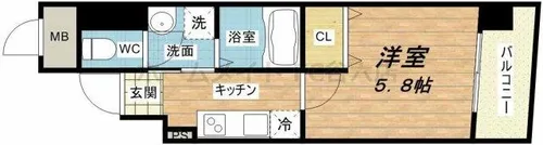シャトーアスティナ高麗橋【2階】の間取り