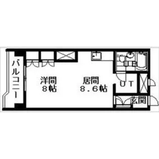 アートサイドテラス【202号室】の間取り