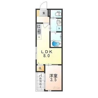 プレミアムコート山科椥辻【1階】の間取り