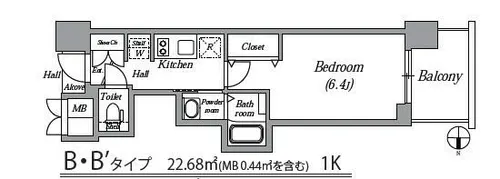 エステムコート名古屋平安通クチュール【11階】の間取り