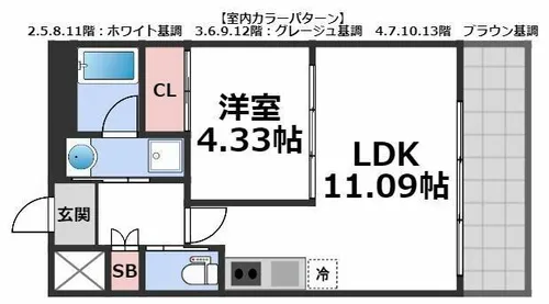プレジオ荒本新町【8階】の間取り