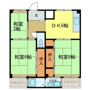 ビレッジハウス加賀田 1号棟【3階】の間取り
