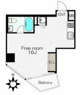 是空NANBAⅡ【9階】の間取り