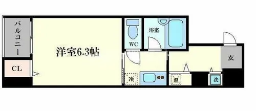 ベルシモンズ大阪港【5階】の間取り