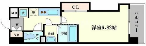 ラグゼ難波西Ⅱ【2階】の間取り