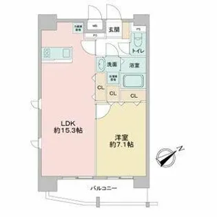 ベルファース川原通【14階】の間取り